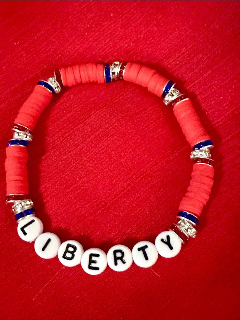 Beautiful Patriotic Red White Blue Handmade Beaded Bracelets! - Picture 3 of 6